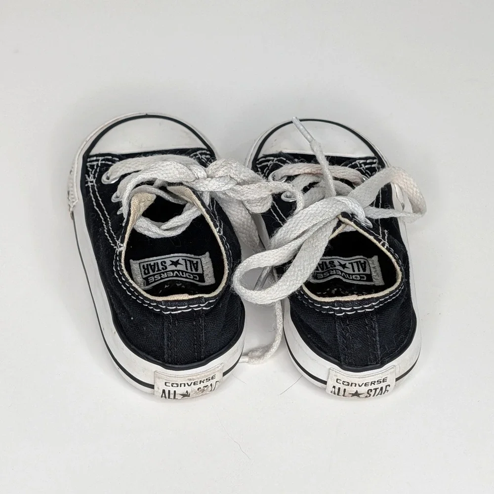 Converse Chuck Taylor All Star Toddler Low Top Sneakers Black White Size 4 Kids